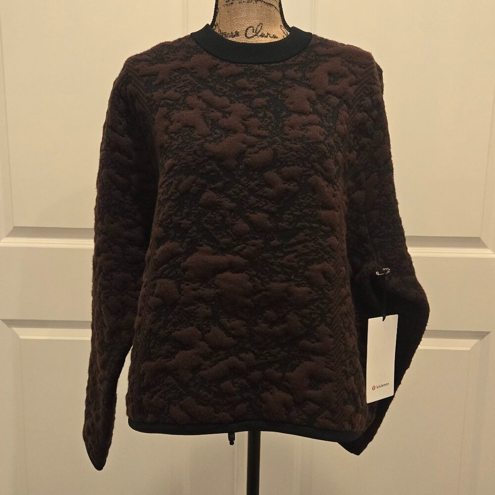 NEW Lululemon Relaxed Merino Wool Jacquard Multi-Texture Crew Neck Sweater (12)